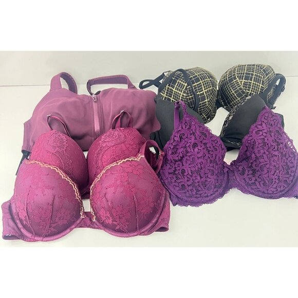 Victoria's Secret Lot of 6 Bra's Size 36D Push Up Demi Knockout Lace - Picture 1 of 13